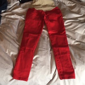 Red maternity pants- size small